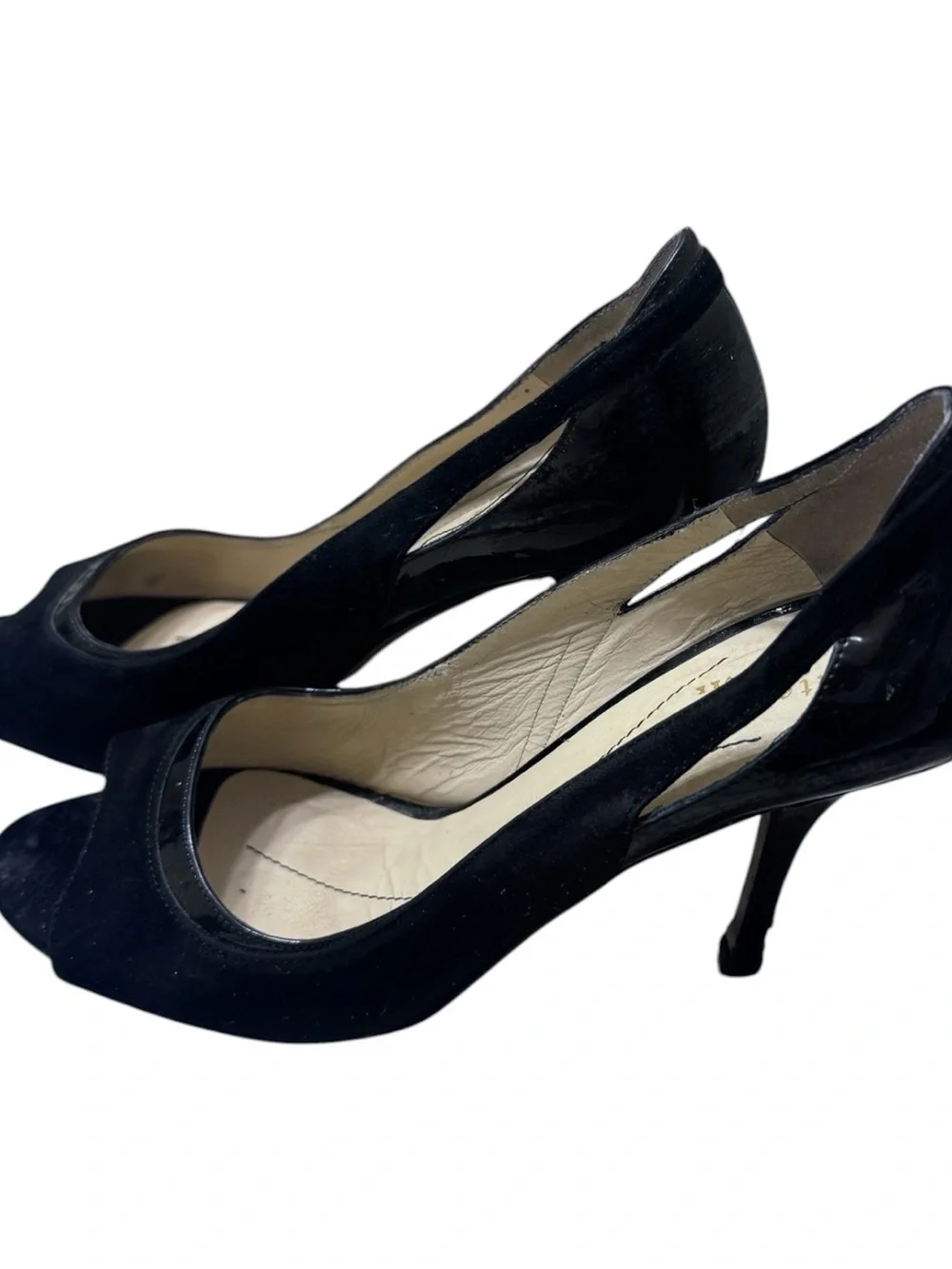 kate spade Black Peep-Toe Kitten Heels